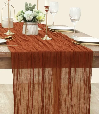 Bohemian Table Runner  Voile Champray Boho Tablecloth, Boho Chic Dining Décor - Image 1 of 4