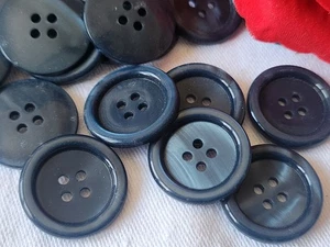 Set 15 Bottoni Vintage Blu Luminoso Fori 2,2 CM Ref Ta - Picture 1 of 1