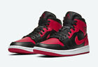 Nike Air Jordan 1 mid interdit noir rouge blanc 554724-074 homme et GS neuf