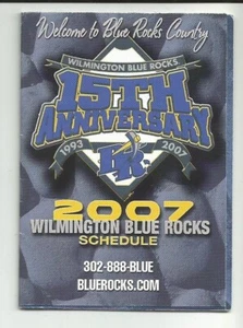 2007 Wilmington Blue Rocks Minor League Baseball Pocket Schedule - REDUCED!!! - Picture 1 of 1