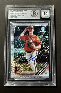Bowman Chrome Sparkle Refractor 2019 #BDC22 Gunnar Henderson firmado BGS 10 ¡automático! - Imagen 1 de 3