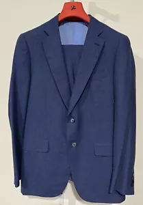 ISAIA Base “GREGORY” Summer Multicolor Blue 2 Pc Suit Wool Linen Silk Mohair 42L - Picture 1 of 24