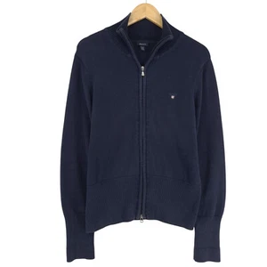 GANT Jumper Sweater Women Full Zip Blue Cotton Wn5 Size 2XL - Picture 1 of 8