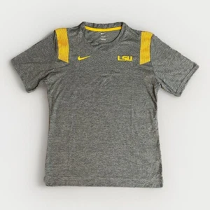 Nike LSU Tigers Sideline Performance T-Shirt - Men’s L Heather Charcoal NWOT - Picture 1 of 4