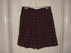 Vtg Womens Red Plaid Tartan Culottes Shorts, Christmas Holidays, Pockets, Sz 12 - Picture 1 of 8
