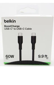 Belkin BoostCharge Braided USB-C to USB-C Cable 9.9 ft / 3M Black - Picture 1 of 2
