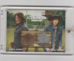 WALKING DEAD EVOLUTION DUAL RELIC CARD DARYL DIXON/CARL GRIMES #02/50!! - Picture 1 of 2