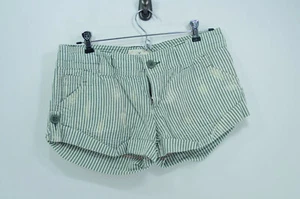 American Eagle Graygreen & White Stripped Acid Washed Cotton Shorts Size 4 - Picture 1 of 3