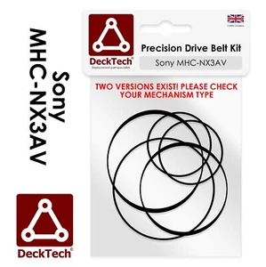 DeckTech® Cinghie di Ricambio per Cassette Deck Sony MHC-NX3AV MHCNX3AV Ver.A - Foto 1 di 4