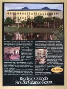1989 Stouffer Orlando Resort Hotel vintage print Ad - Picture 1 of 1