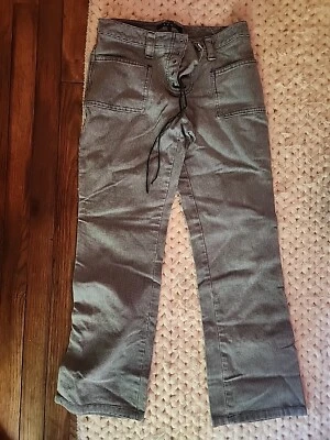 Vtg Theory Jeans Women 4 Grey Low Rise Flare Denim Trousers Streetwear 90s Y2K - Image 1 of 3