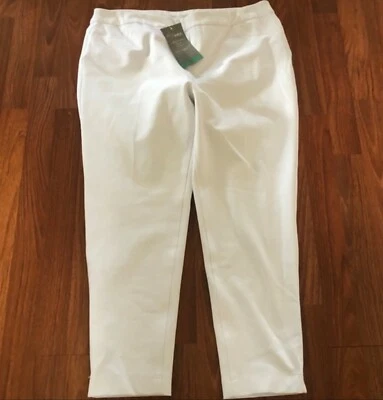 Soft Surroundings Slim-sation by Multiples Ankle Tummy Control Pants PXL`White - Image 1 of 4