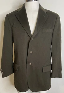 Polo Ralph Lauren Logen Green Cashmere Blazer Jacket Mens 41R 3 Btn Double Vnt - Picture 1 of 13