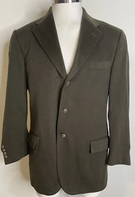 Polo Ralph Lauren Logen Green Cashmere Blazer Jacket Mens 41R 3 Btn Double Vnt - Image 1 of 4