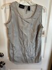 Nwt Liz Claiborne Collection Muted Silver Sleeveless Shell Tank Base Layer 8