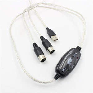 MIDI 5-pin to USB music recording converter interface Keyboard to PC adapter - Picture 1 of 6