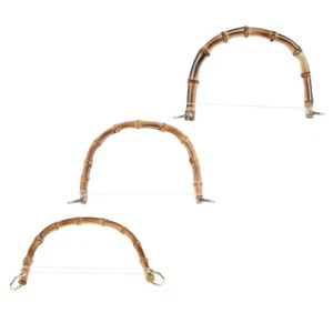 DIY Taschen Henkel Holz Griffe Taschengriff aus Bambus mit Metall Schnalle - Bild 1 von 10