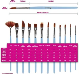 Artist Paint Brushes Set - 12 Professional Paint Brush Set for Face and Body - Picture 1 of 8