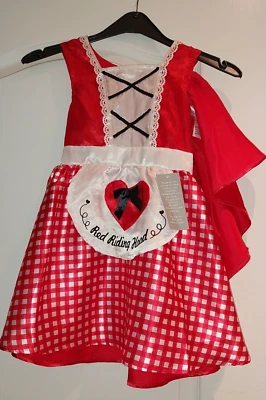 LITTLE RED RIDING HOOD FANCY DRESS WITH HOOD AND CAPE     Age 5 to 6         New - Image 1 of 4