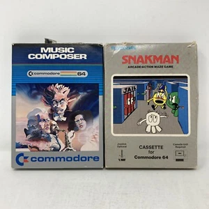 Lot of 2 In Box Commodore 64 Games Snakman and Music Composer (F7) - Picture 1 of 24