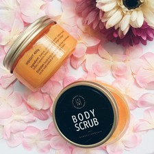 Body Scrub Made of Turmeric, Organic, Acne, Skin Brightening, Eczema, Psoriasis