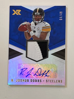 JOSHUA DOBBS 2017 Panini XR BLUE HOLO SP RC GU 2 CLR PATCH/AUTO 04/49! RARE! HOT - Image 1 of 3