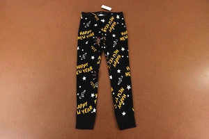 Old Navy Unisex Kids Size Small (6) Black Happy New Year Print Pajama Pants NWT - Picture 1 of 6