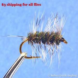 1 Dozen (12) Griffith Gnat Dry Flies - Picture 1 of 1