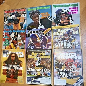 9 SPORTS ILLUSTRATED -PITTSBURGH STEELERS 1980 / 1982 / 1985 / 2001 - 2006 - Picture 1 of 10
