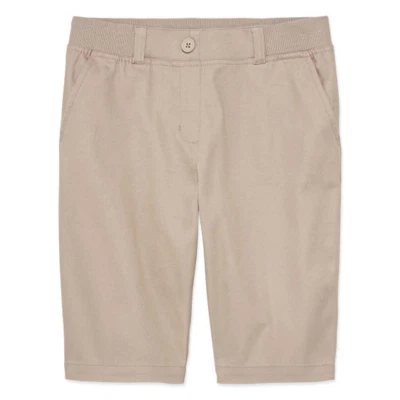 Pantalones cortos elásticos de cintura tejida cintura exclusiva para niñas ropa escolar aprobada por Izod Foto 1 de 2