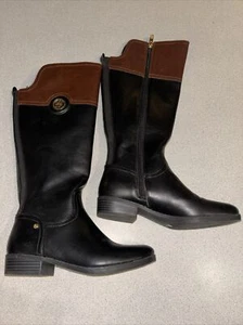 Liz Claiborne Black and Brown Boots Size 6W-WC Worn Once - Picture 1 of 11