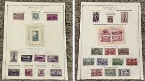 1935-1938 U.S. COMPLETE STAMP LOT ON ALBUM PAGE BOTH SIDES TERRITORIAL ARMY COMM - Picture 1 of 12