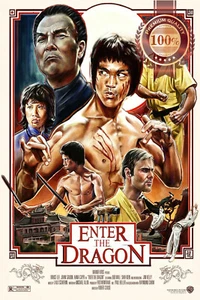 ENTER THE DRAGON V2 1973 70s BRUCE LEE ORIGINAL MOVIE FILM PRINT PREMIUM POSTER - Imagen 1 de 6