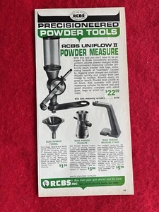 Pubblicità Stampa Vintage 1969 RCBS Uniflow II Misura Polvere Attrezzatura Ricarica - Foto 1 di 7