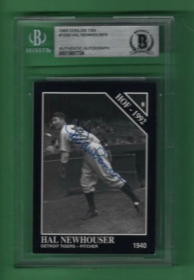 1994 CONLON #1009 HAL NEWHOUSER SIGNED BECKETT CERTIFIED DETROIT TIGERS HOF - Image 1 of 1