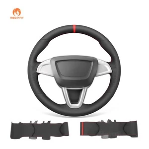 PU Leather Steering Wheel Cover for Seat Ibiza (6J) 2012-2015 / Mii 2013-2020 - Foto 1 di 9