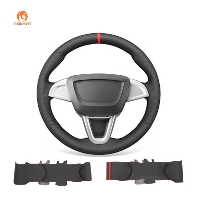 PU Leather Steering Wheel Cover for Seat Ibiza (6J) 2012-2015 / Mii 2013-2020 Foto 1 de 4