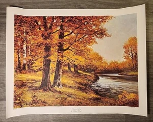 Robert Wood "Autumn Glory" Litho Kunstdruck #211 18"x14" Leinwand USA D.A.C NY. - Bild 1 von 5