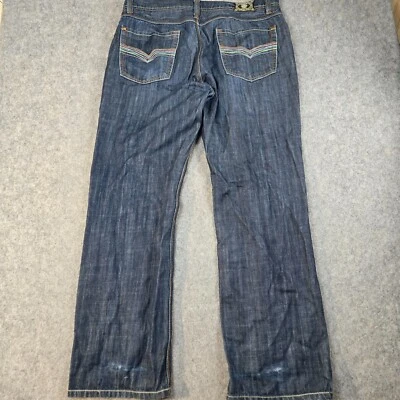 Pantalones de mezclilla Five Four azules para hombre 38x34 holgados pierna ancha patinador Y2K rap hip-hop Foto 1 de 4