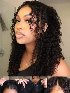 UNice EasiContour V Part Glueless Curly Glueless Wig With Drawstring Human Hair - Picture 1 of 11