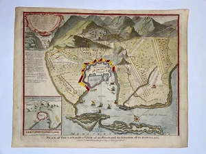 TOULON FRANCE 1732 PAUL DE RAPIN DE THOYRAS LARGE ANTIQUE ENGRAVED PLAN - Picture 1 of 8