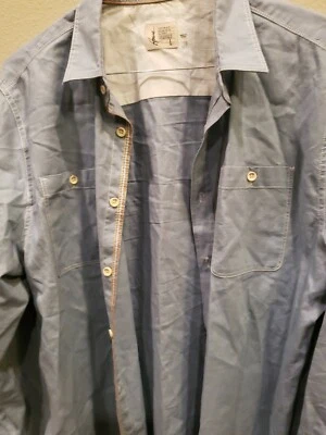 Howe Creative workforce Button Up Shirt Linen Cotton Blend Blue large - Image 1 of 4