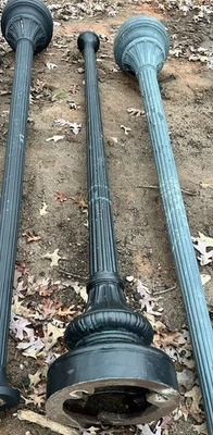 1 Винтажный рифленый Новый Орлеан стальной уличный фонарь полюс лампа 10' высотой, можно отправить - Изображение 1 из 4