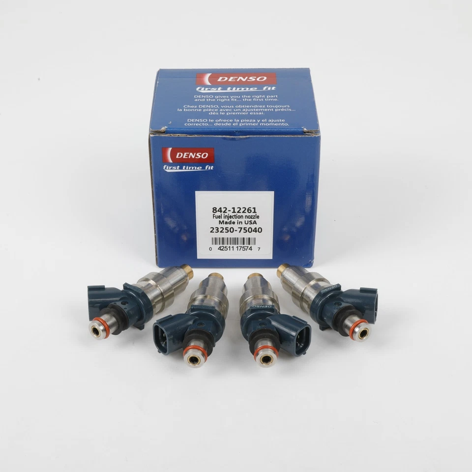 4PCS 23250-75040 Denso Fuel injectors Fit For Toyota Tacoma 2.4L 1995-2000 I4 - Изображение 1 из 4