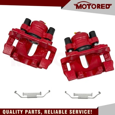 For BMW X1 323i 325i 328xi 328i xDrive Red Pair Rear Brake Calipers w/ Bracket - Image 1 of 4