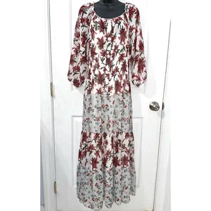 Anthropologie Fig And Flower transparentes Maxikleid gefüttert Tankkleid darunter Gr. L - Bild 1 von 8