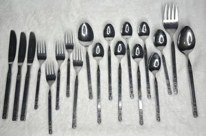 Lot of 19 Continental Silver CSS11 Stainless Flatware Scrolls Black Accent - Picture 1 of 8