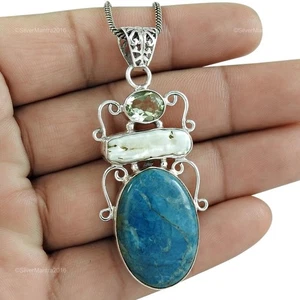 Oval Amethyst Solid Sterling Silver Friend Gift Bezel Sister Unique Boho Pendant - Picture 1 of 4