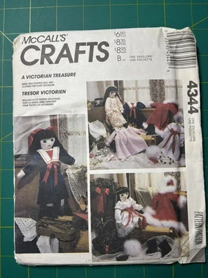 McCall's Sewing Pattern 4344 Crafts Victorian Doll and Clothes One Size VTG UC - Image 1 of 3