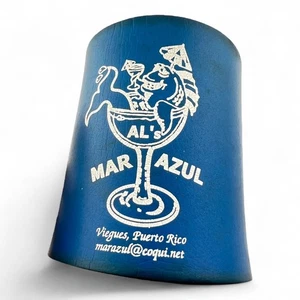 Foam Can Coozie Als Mar Azul Vigues Puerto Rico Thick Coolie Blue 2 Sided Vtg - Picture 1 of 10